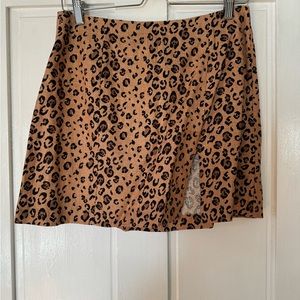 Reformation Cady Minx Leopard Print Mini Skirt